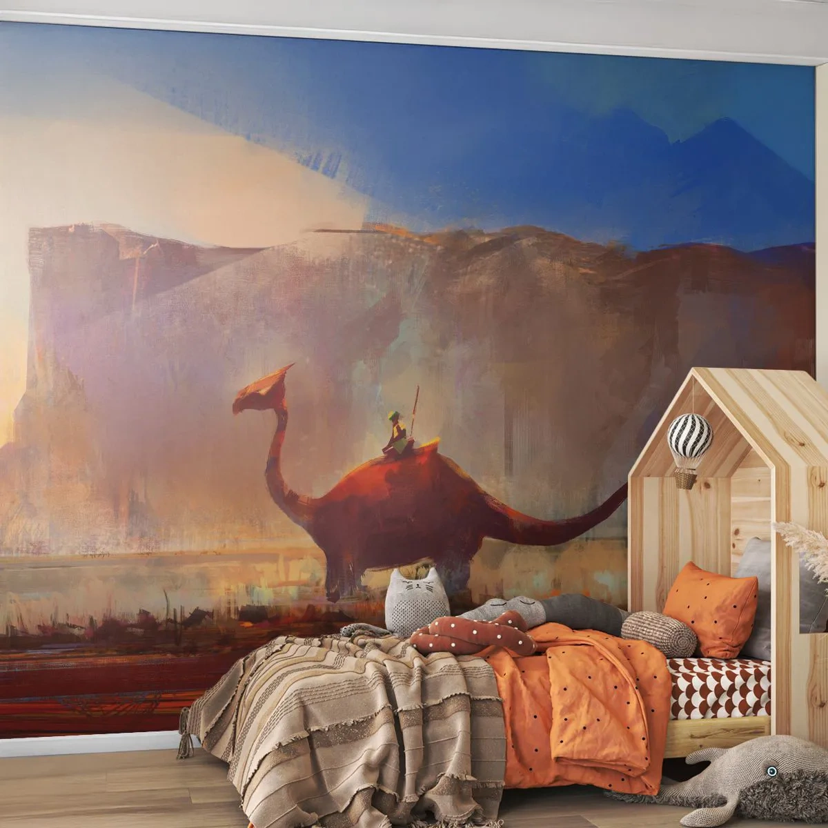 Fotobehang Premium Sand - Als ze niet waren uitgestorven - Abstractie, Dinosaurus, Fantasie - 150x105 cm