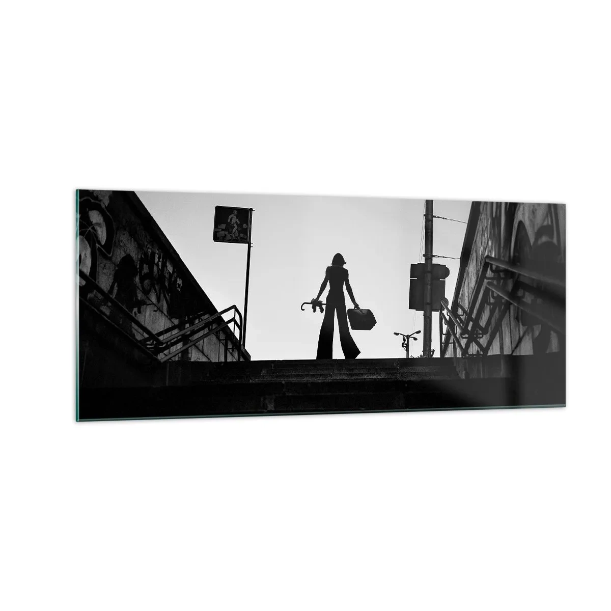Schilderen op glas - Stedelijk dwalen - 100x40 cm