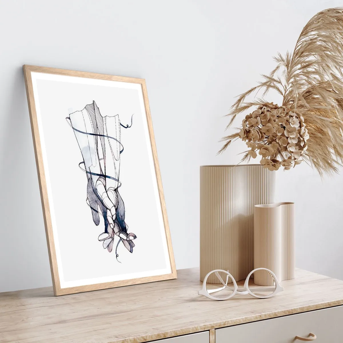 Een poster in een licht eiken lijst - Touch-studie - 61x91 cm