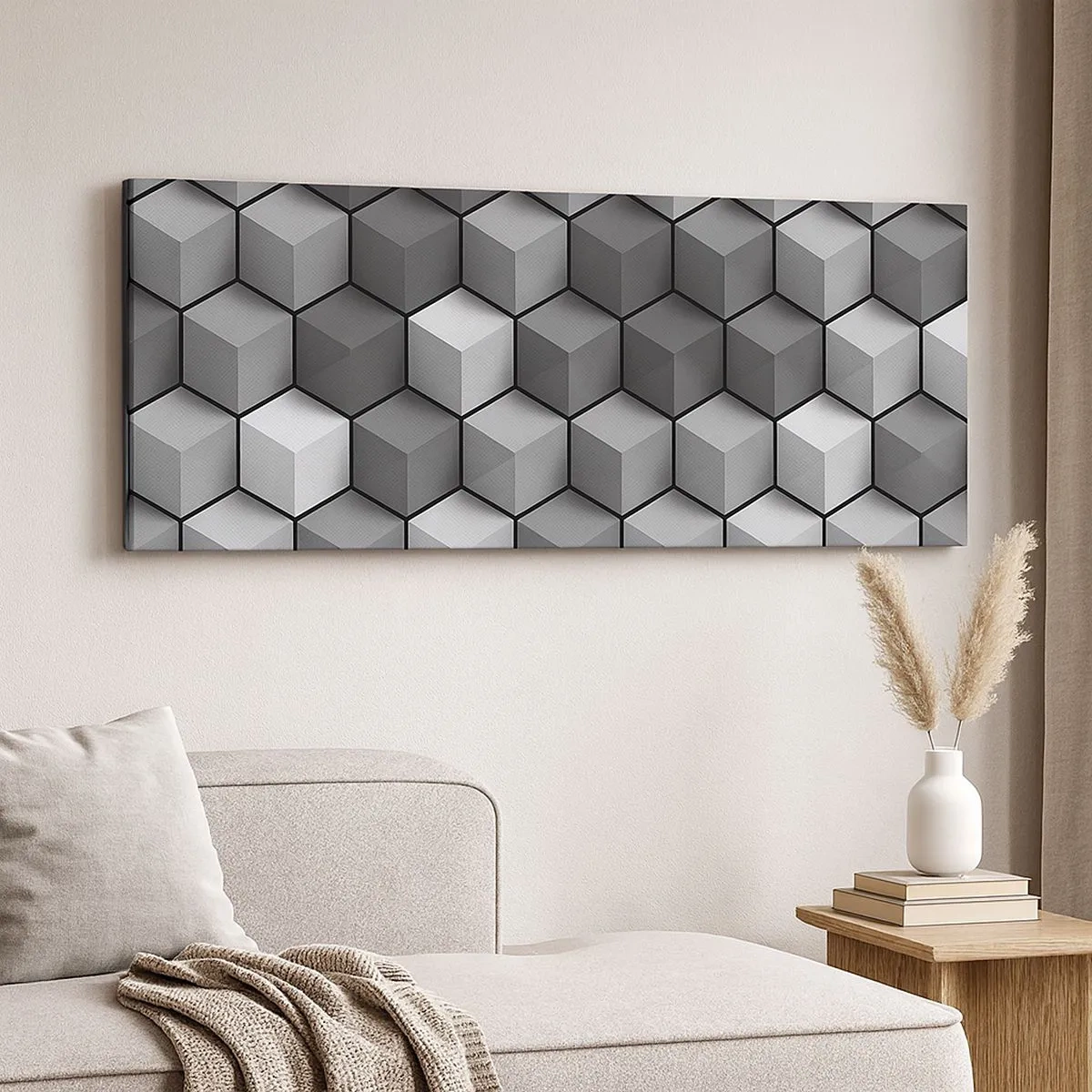 Schilderen op canvas - Kubistische puzzel - 100x40 cm