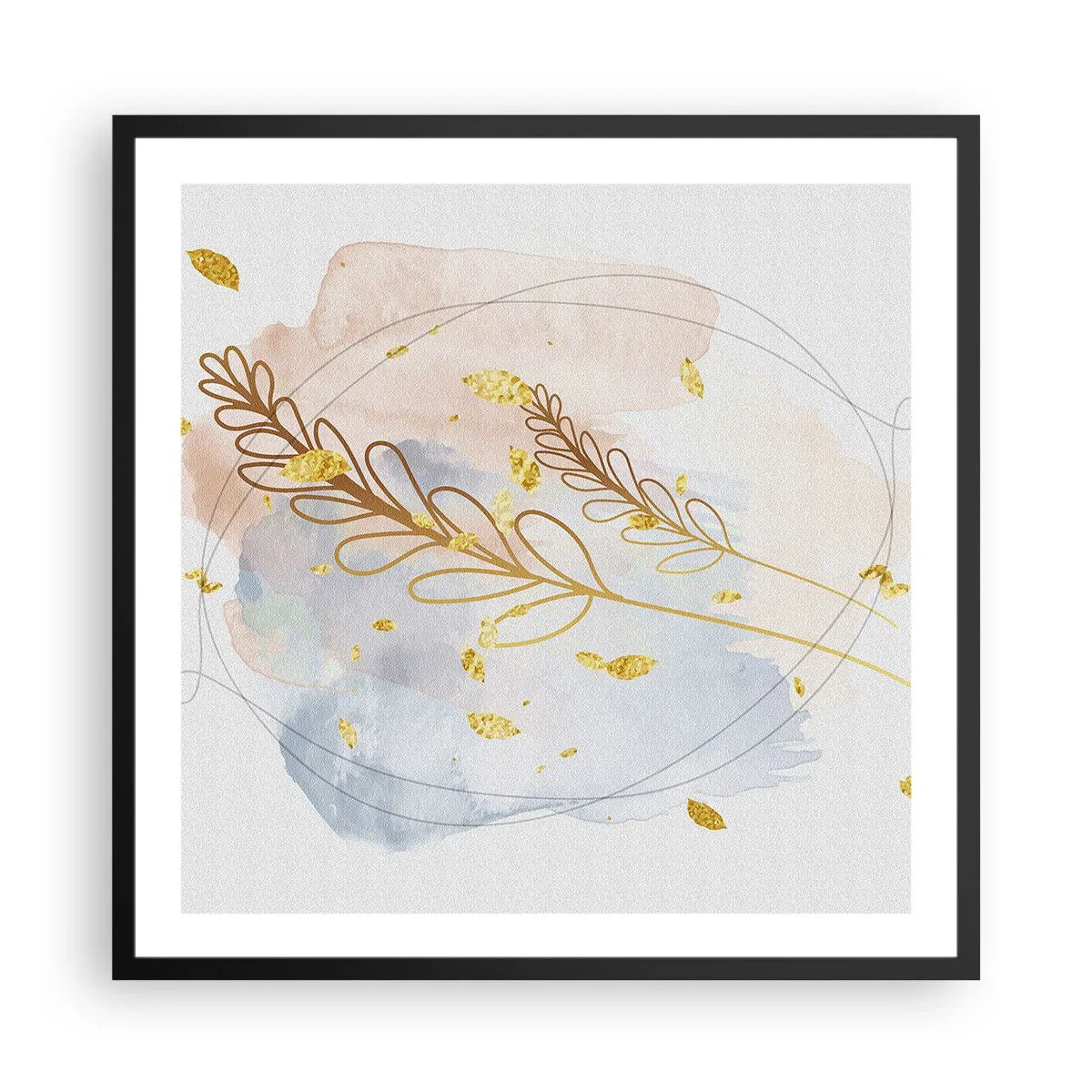 Poster in een zwarte lijst - Gouden explosie - 60x60 cm