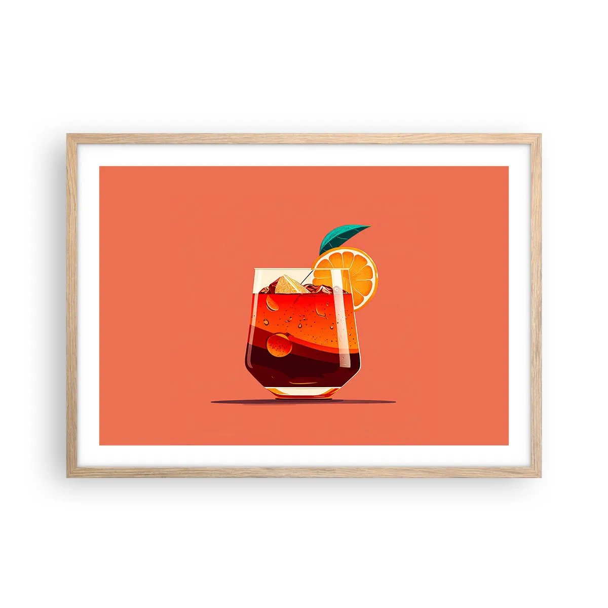 Een poster in een licht eiken lijst - Zomerse verfrissing - 70x50 cm