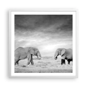 Poster in een witte lijst - Grijs is mooi - 60x60 cm