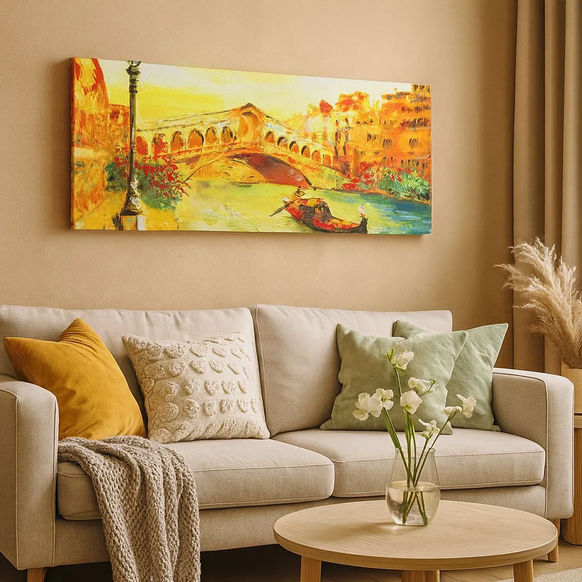 Schilderen op canvas - Een pelgrimstocht van geliefden - 100x40 cm