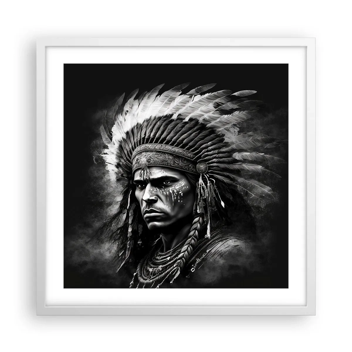 Poster in een witte lijst - Een leider en strijder - 50x50 cm