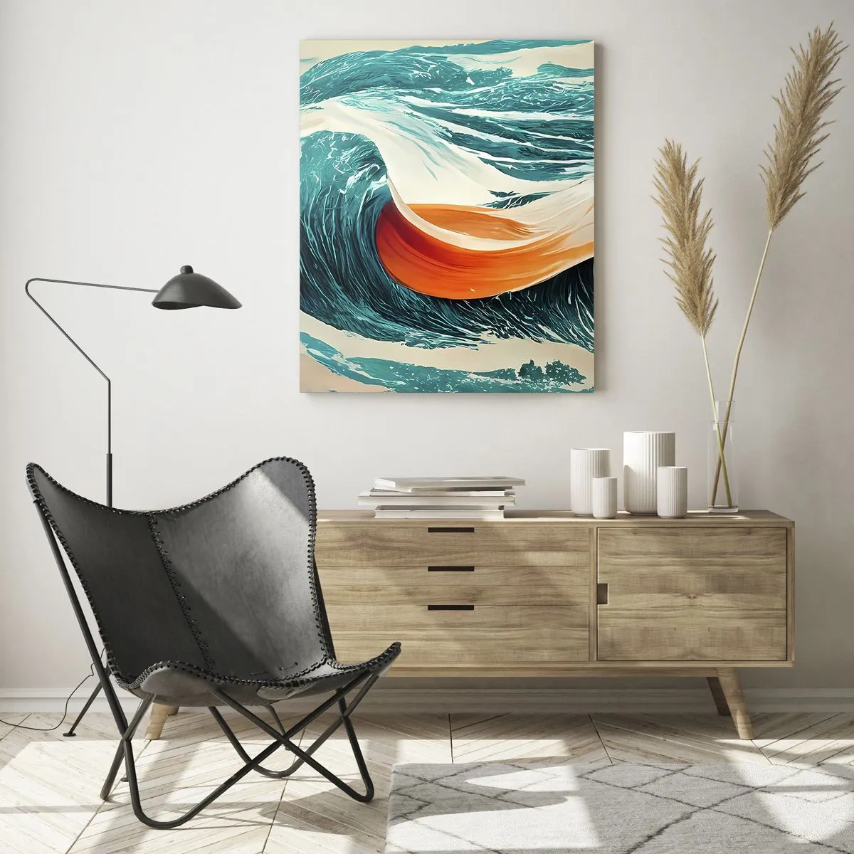 Schilderen op glas - De droom van elke surfer - 50x70 cm