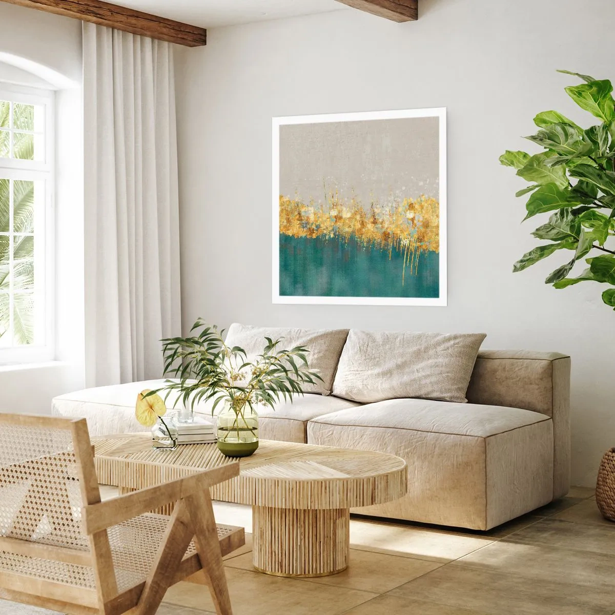 Poster - De gouden rand - 40x40 cm