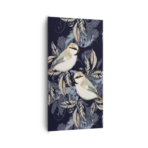 Schilderen op canvas - Geel-blauwe triller - 65x120 cm