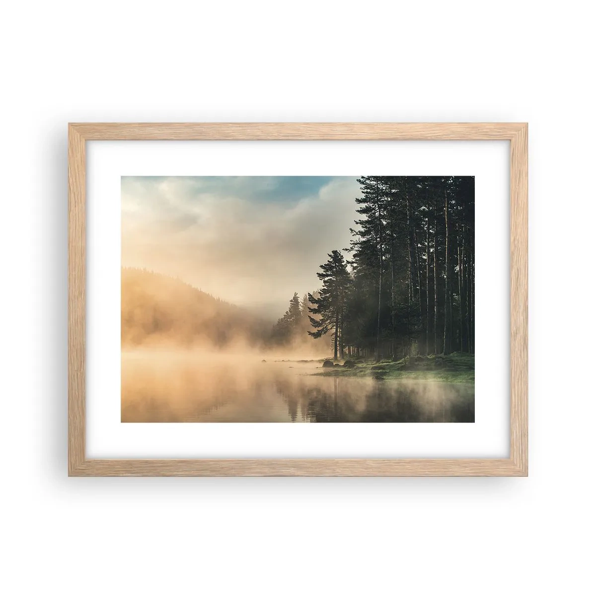 Een poster in een licht eiken lijst - De geboorte van de dag - 40x30 cm