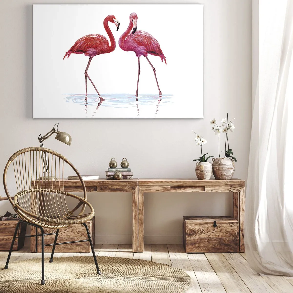 Schilderen op canvas - Roze randez-vous - 100x70 cm