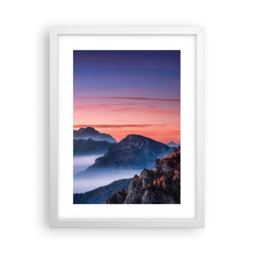Poster in een witte lijst - Over de valleien - 30x40 cm