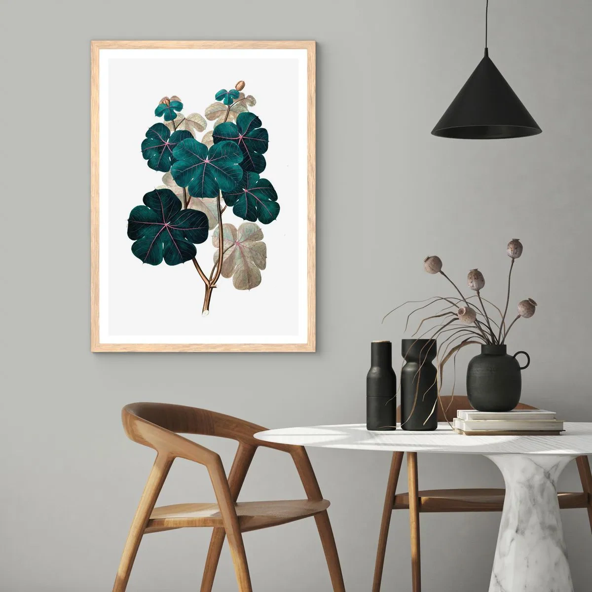 Een poster in een licht eiken lijst - Uit het oude herbarium - 61x91 cm