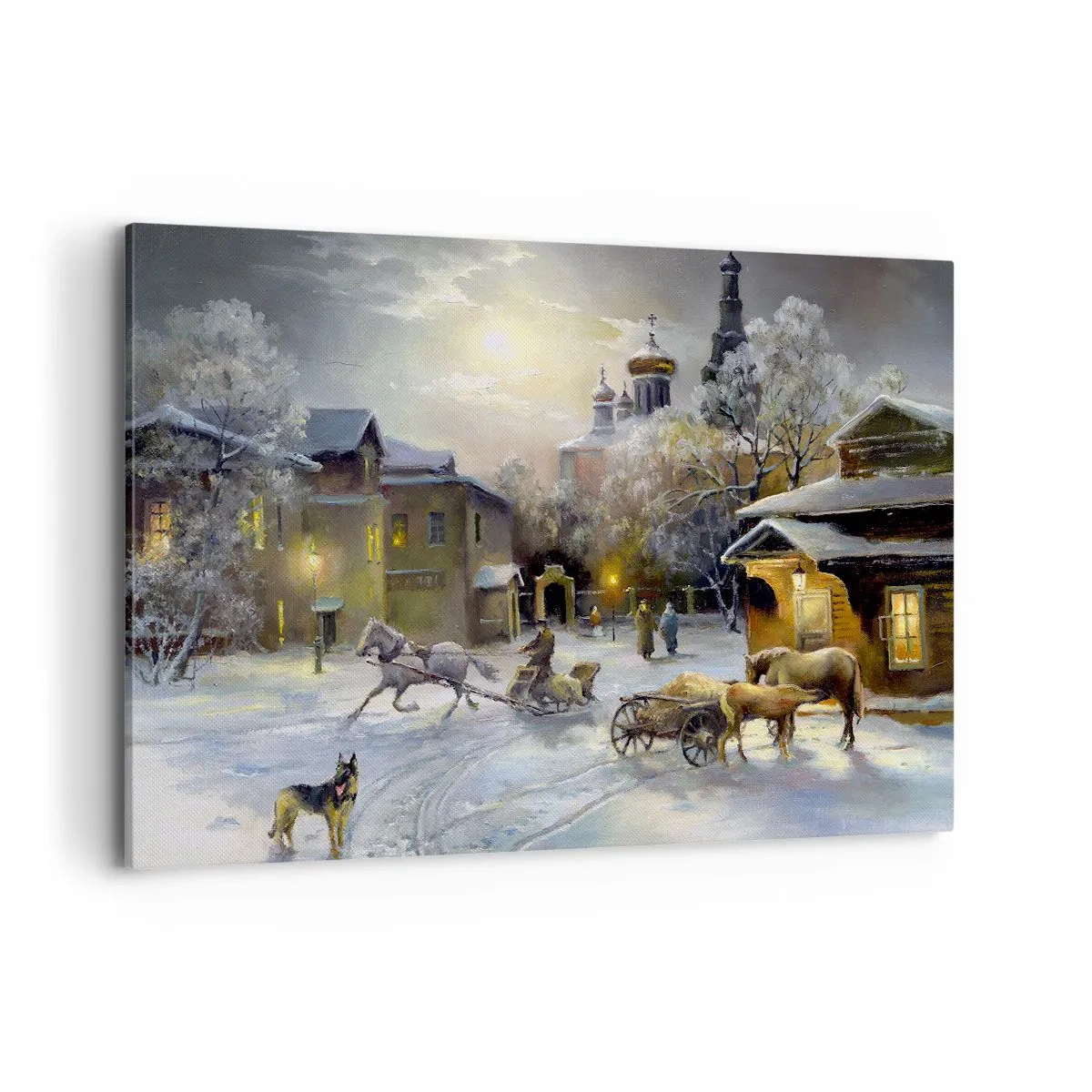 Schilderen op canvas - De magie van de Russische winter - 120x80 cm