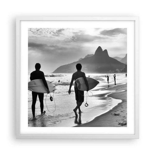 Poster in een witte lijst - Enkele golf samba - 50x50 cm