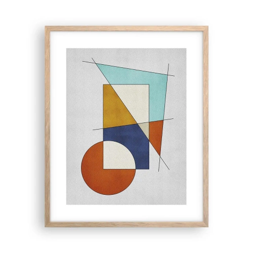 Een poster in een licht eiken lijst - Abstractie: modernistisch plezier - 40x50 cm