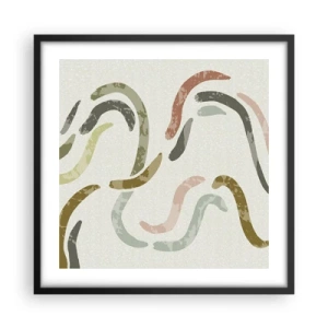 Poster in een zwarte lijst - Een vrolijke dans van abstractie - 50x50 cm