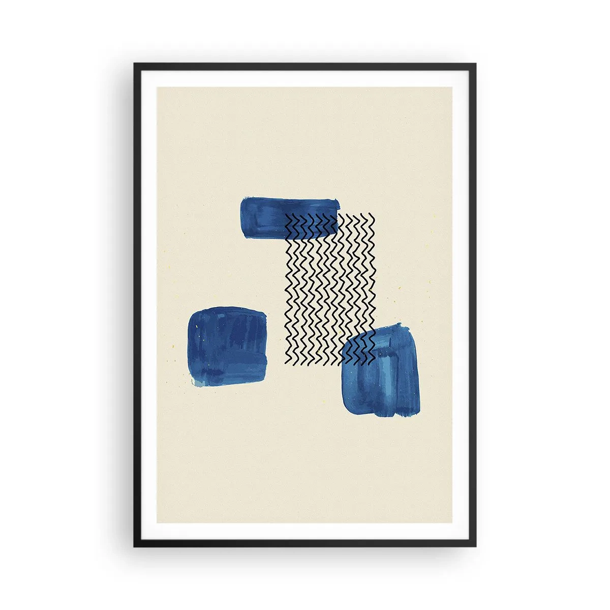 Poster in een zwarte lijst - Een abstract kwartet - 70x100 cm