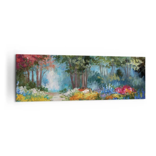 Schilderen op canvas - Bostuin, bloemenbos - 160x50 cm