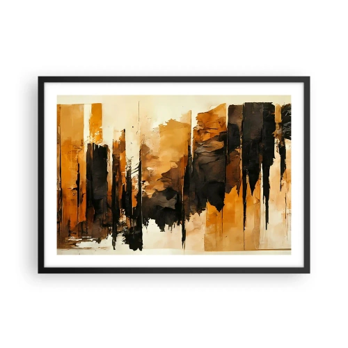Poster in een zwarte lijst - Harmonie van zwart en goud - 70x50 cm