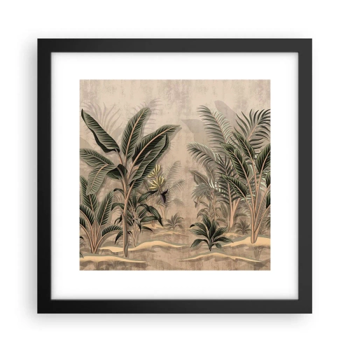 Poster in een zwarte lijst - Een gravure in koloniale stijl - 30x30 cm