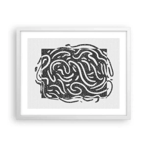 Poster in een witte lijst - Abstractie: vreugdedans - 50x40 cm