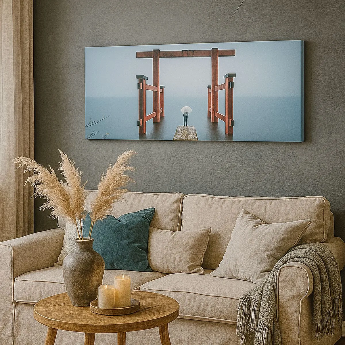 Schilderen op canvas - Japanse mijmering - 100x40 cm