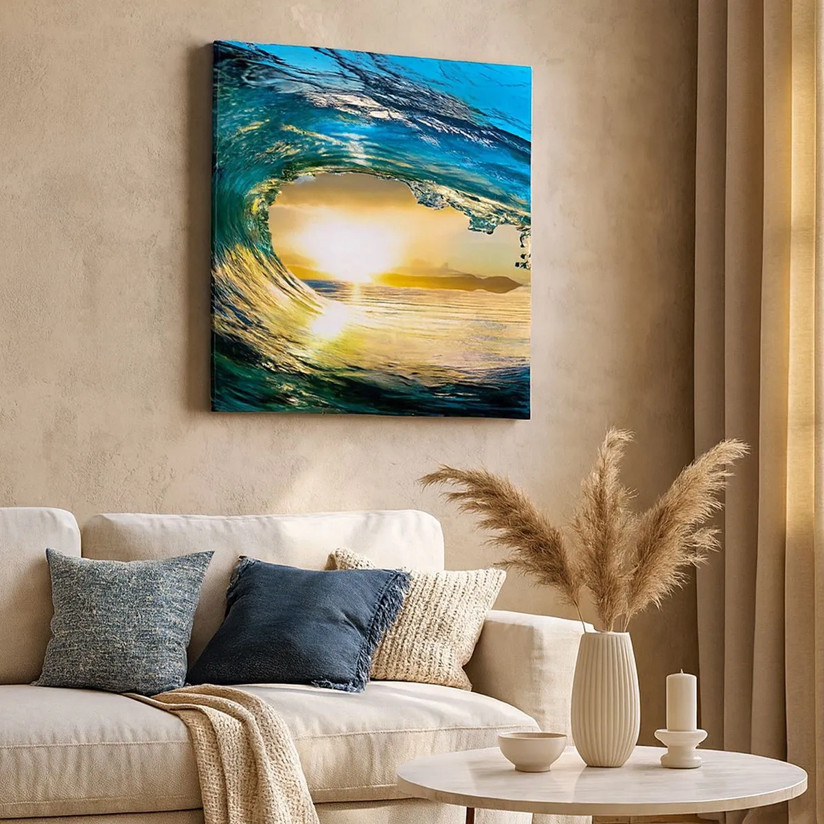 Schilderen op canvas - In een smaragd-gouden kristal - 30x30 cm