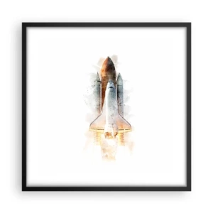 Poster in een zwarte lijst - Ontdekkingsreizigers, aan de slag - 50x50 cm