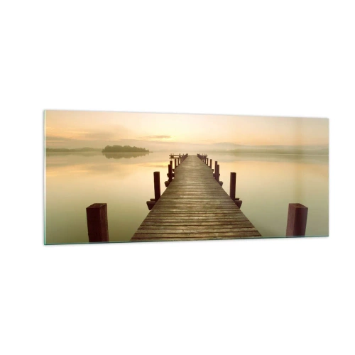 Schilderen op glas - Aanbreken van de dag, licht - 100x40 cm