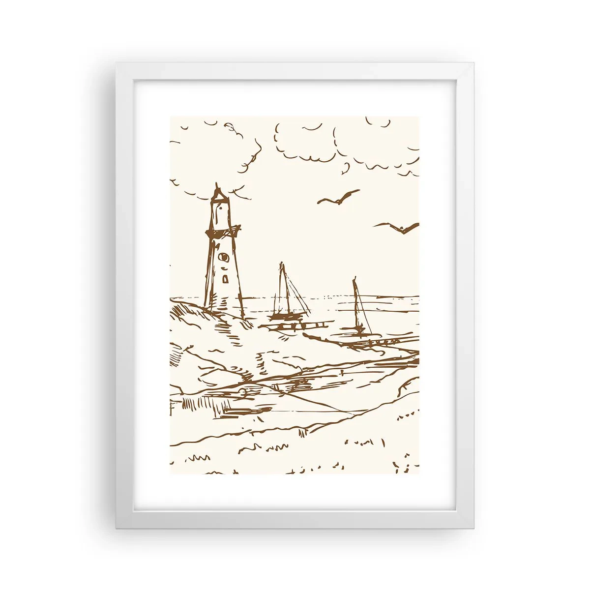 Poster in een witte lijst - Een overzicht van de herinneringen aan de zomer - 30x40 cm