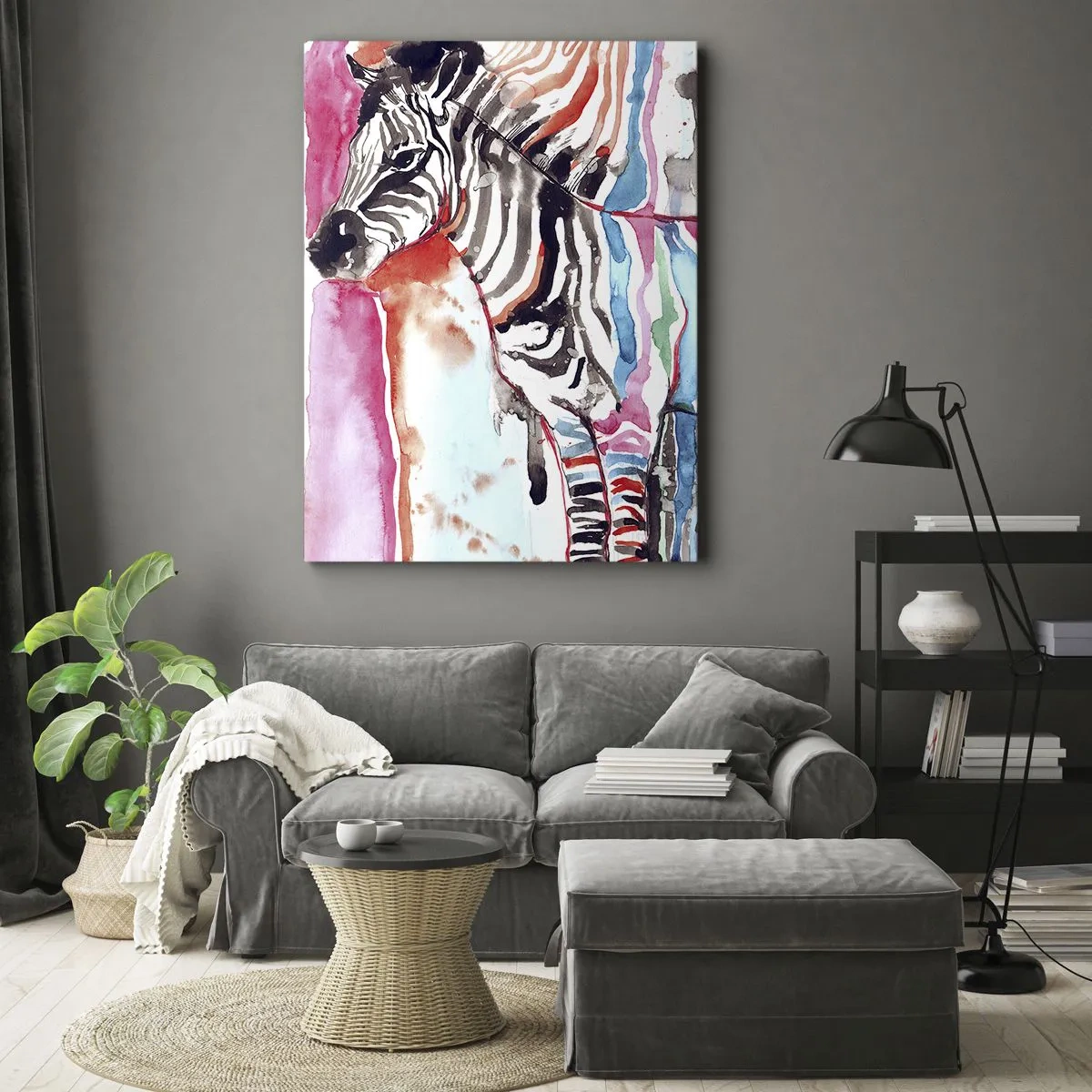 Schilderen op canvas - Zorgeloze grap van de natuur - 65x120 cm