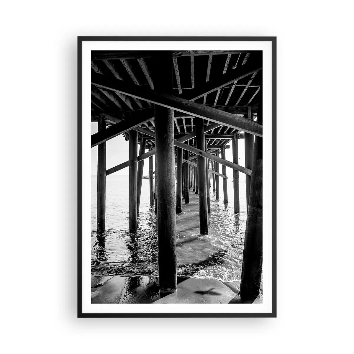 Poster in een zwarte lijst - Strand schuilplaats - 70x100 cm