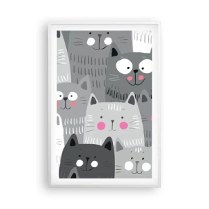 Poster in een witte lijst - De wereld van de kat - 61x91 cm
