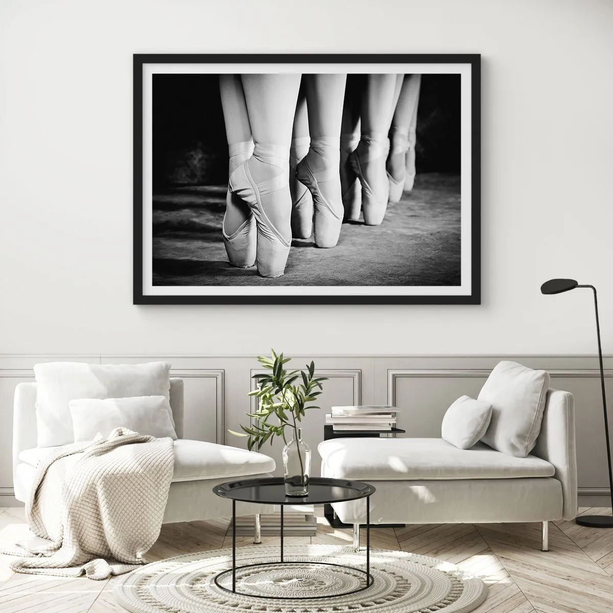 Poster in een zwarte lijst - Samen, lichtjes - 91x61 cm
