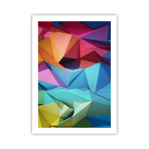 Poster - Regenboog origami - 50x70 cm
