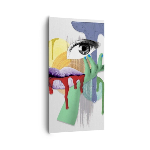 Schilderen op canvas - Een gedeconstrueerd portret - 65x120 cm