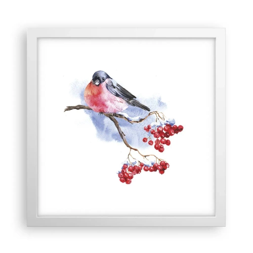 Poster in een witte lijst - Winter in kleur - 30x30 cm