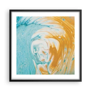 Poster in een zwarte lijst - Pastel werveling - 50x50 cm