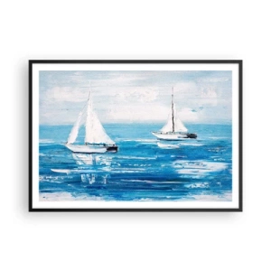 Poster in een zwarte lijst - Met een vriend aan mijn zijde - 100x70 cm