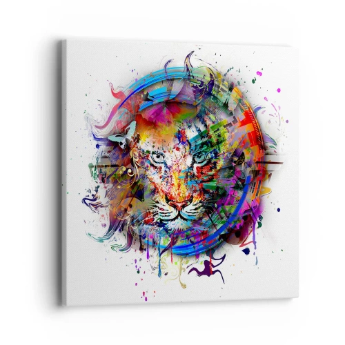 Schilderen op canvas - Het schuilt achter een regenboogsluier - 40x40 cm