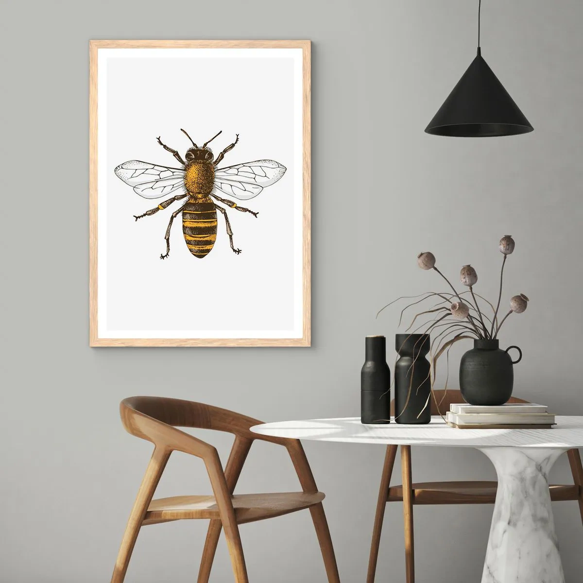 Een poster in een licht eiken lijst - Mooi en goed - 61x91 cm