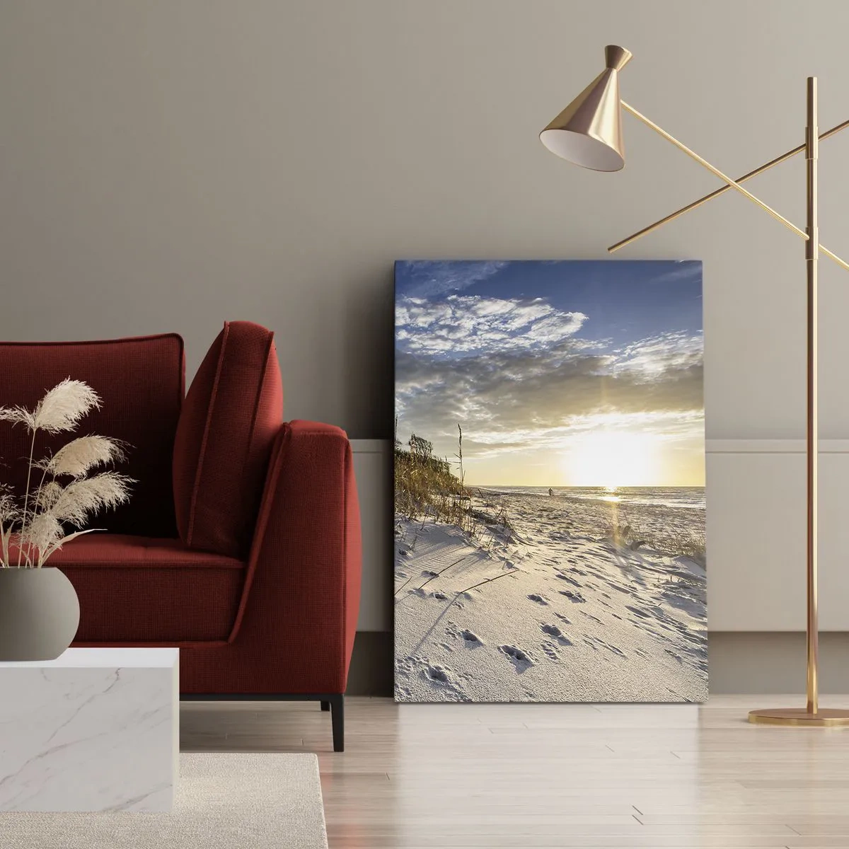 Schilderen op canvas - Een uitnodiging voor een wandeling - 55x100 cm