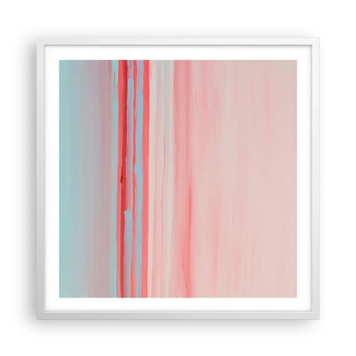 Poster in een witte lijst - Abstractie bij dageraad - 60x60 cm