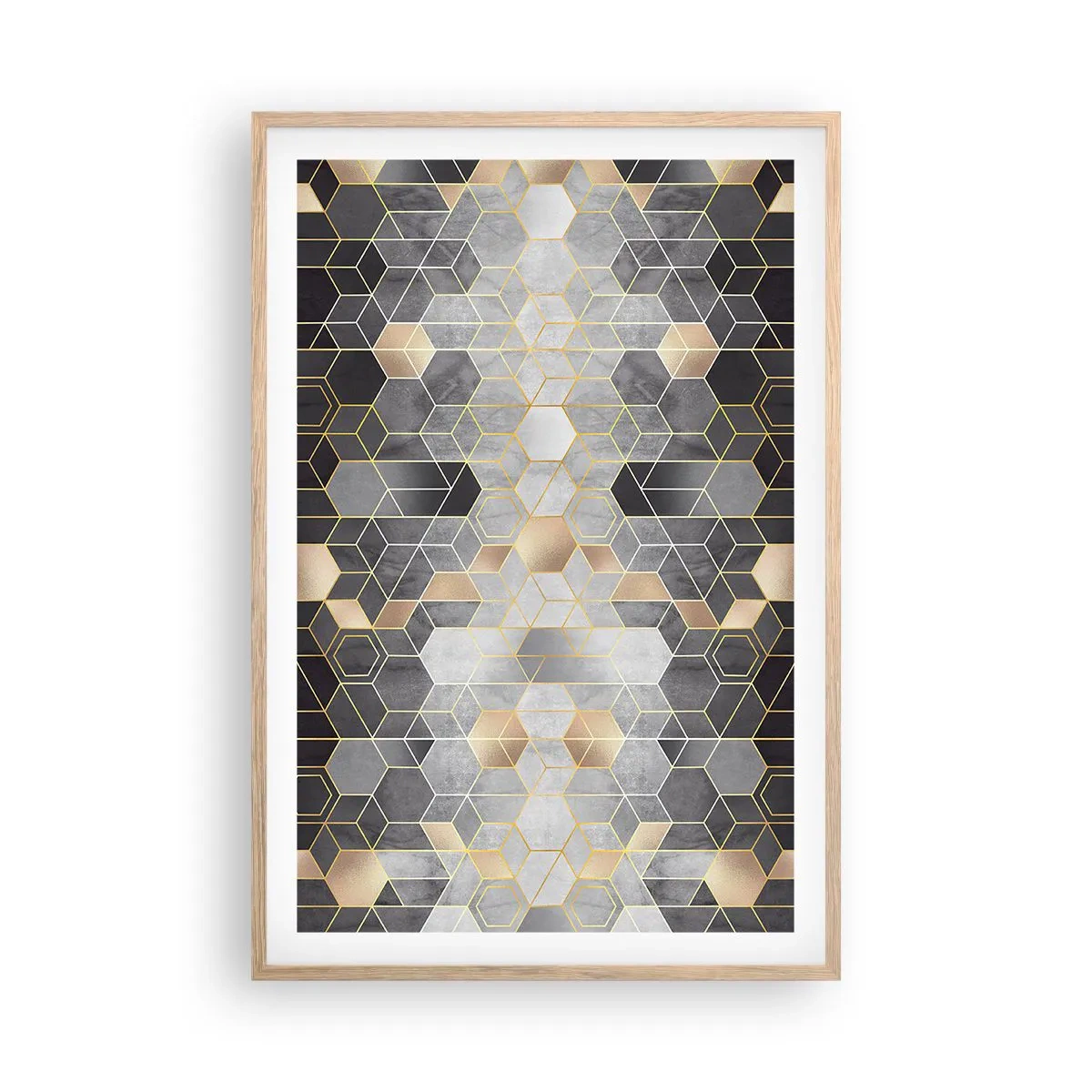 Een poster in een licht eiken lijst - Diamant samenstelling - 61x91 cm