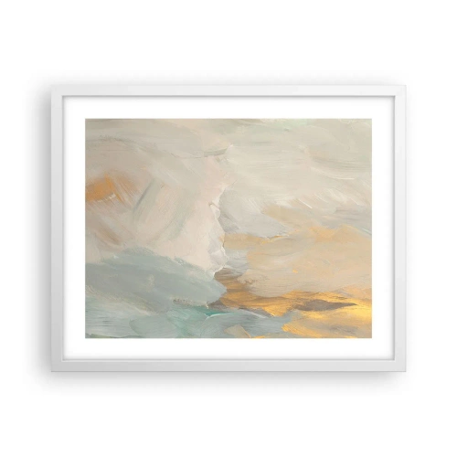 Poster in een witte lijst - Abstractie – het land van zachtheid - 50x40 cm