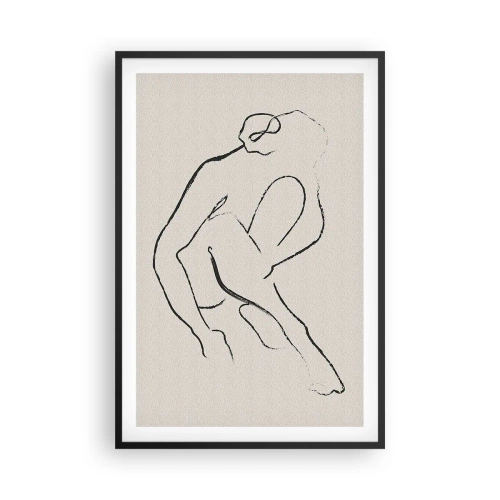 Poster in een zwarte lijst - Intieme schets - 61x91 cm