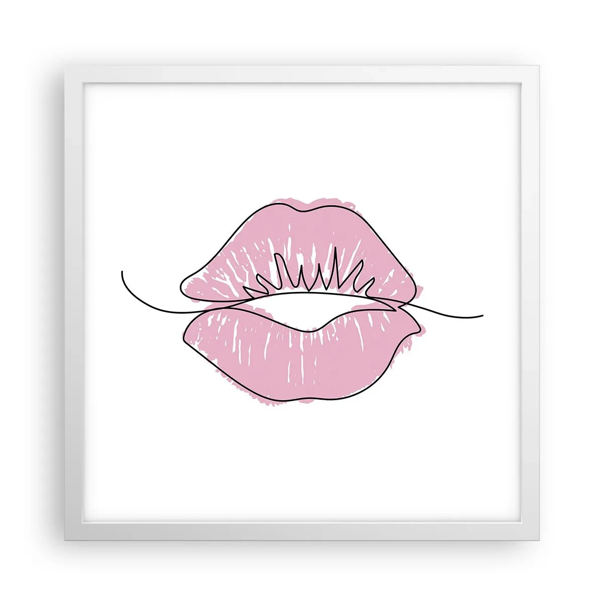 Poster in een witte lijst - Klaar om te kussen? - 40x40 cm