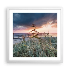 Poster in een witte lijst - Het gaat niet met de wind mee - 50x50 cm