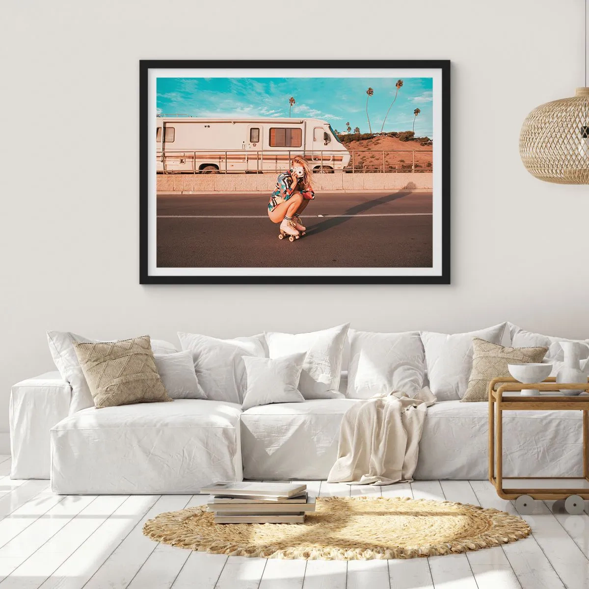 Poster in een zwarte lijst - Lach alsjeblieft! - 40x30 cm