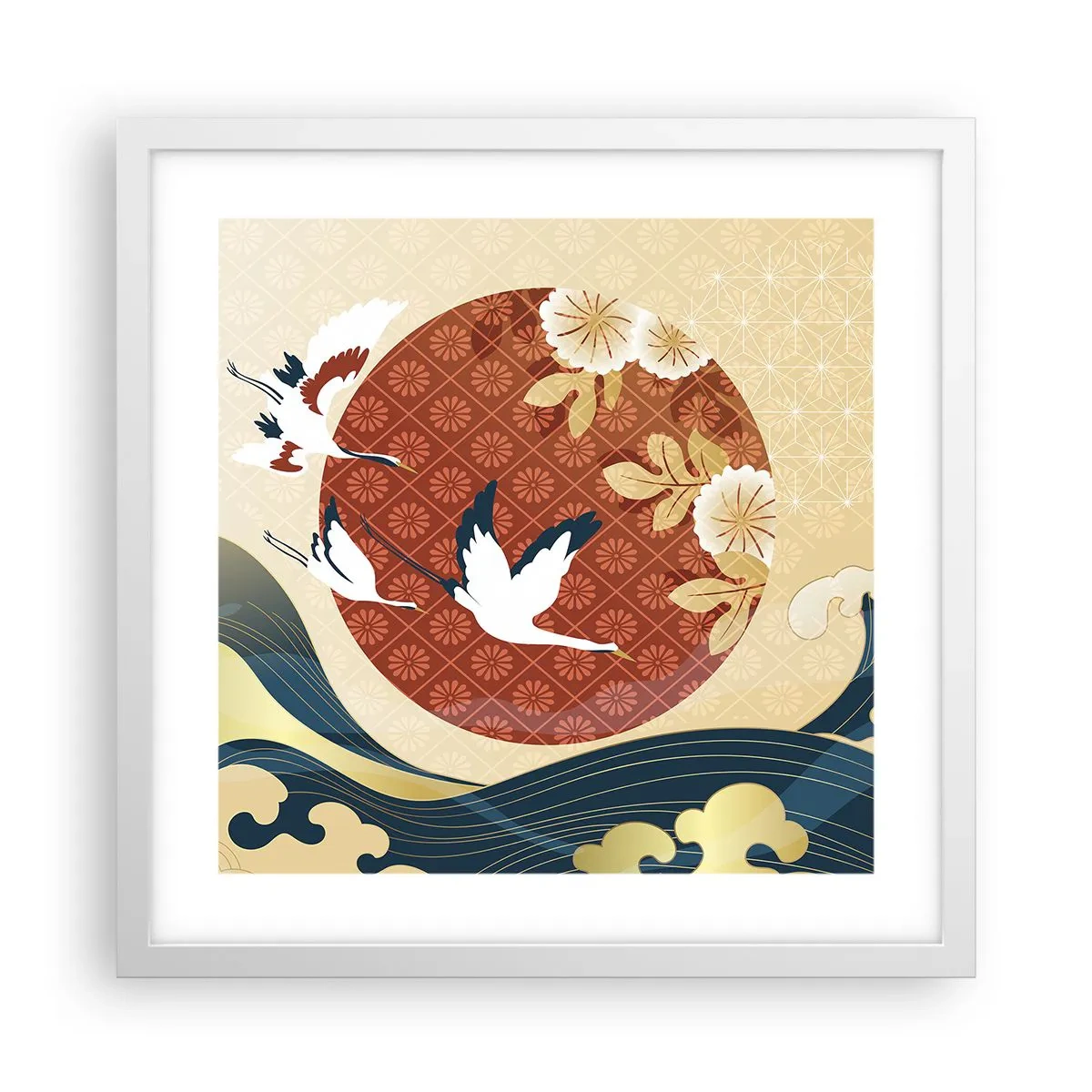 Poster in een witte lijst - Japans sprookje - 40x40 cm